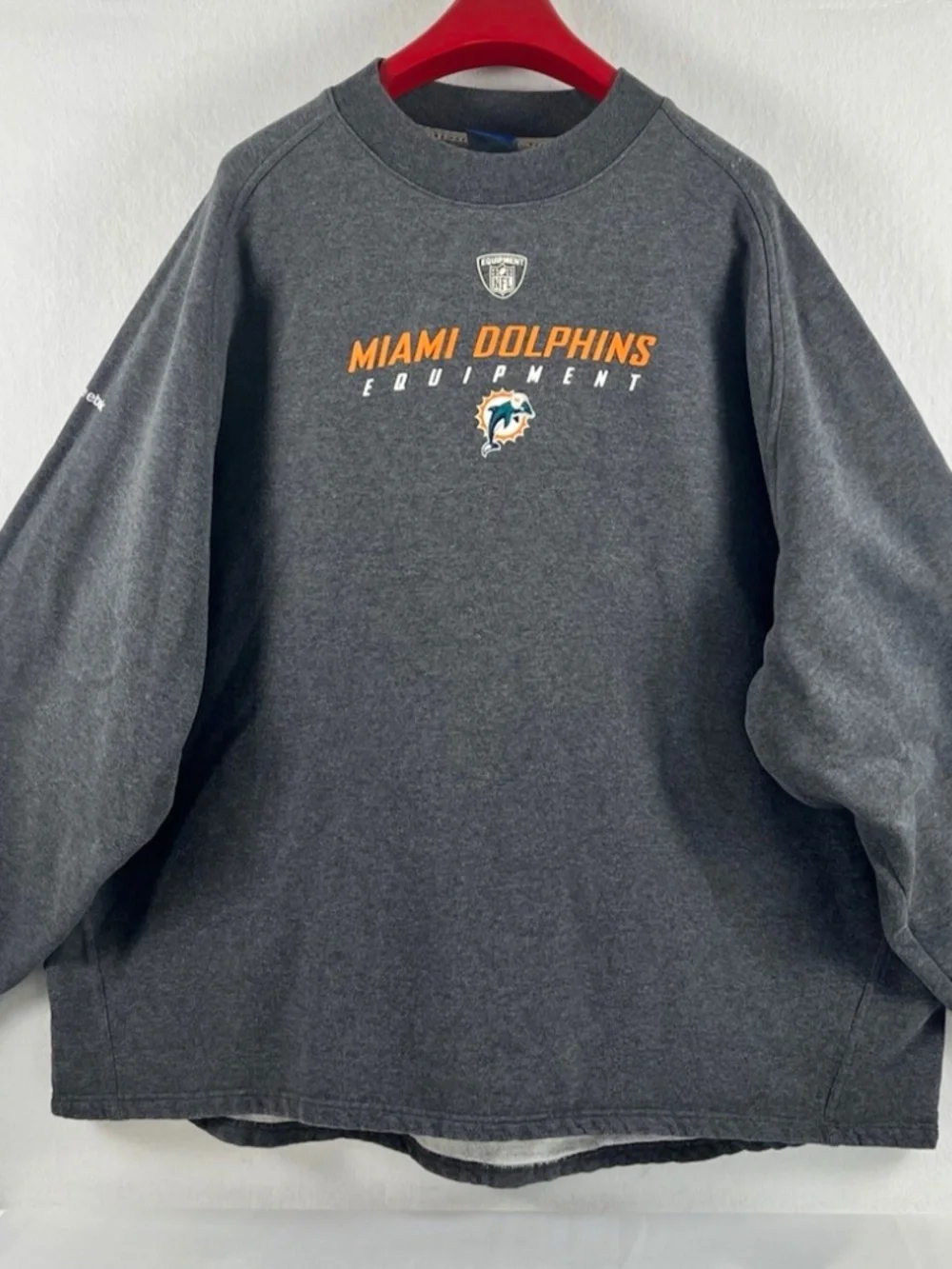 VTG Reebok NFL Equipment Miami Dolphins Player-Issued Practice Crewneck 4X #75